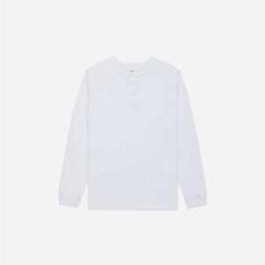 3sixteen long sleeve henley shirt, white size L